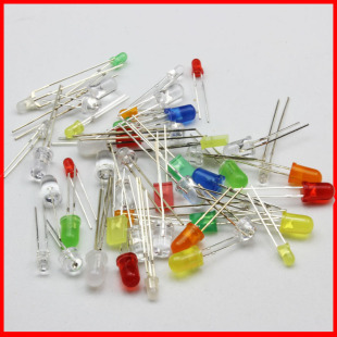 发光二极管 杂散混装 LED灯珠包 3MM 草帽 5MM 一包约50个