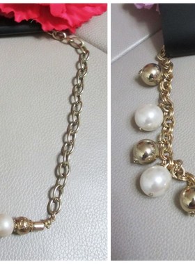 出口外贸饰品欧美时尚夸张派对夜店表演镶钻仿珍珠流苏项链