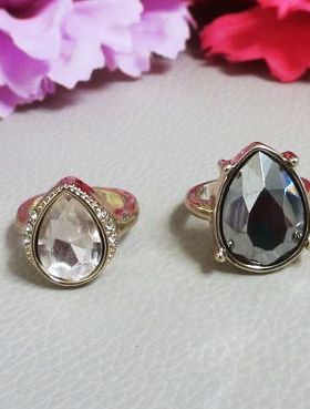 出口外贸饰品欧美时尚派对表演夜店镶钻仿宝石戒指