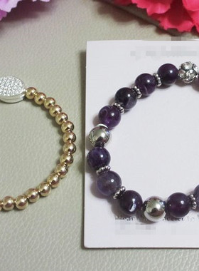 出口外贸饰品欧美时尚百搭派对镶钻圆珠串珠弹力手链手串