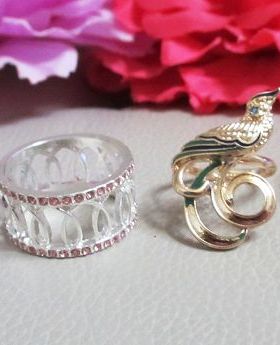 饰品欧美风夸张镂空镶钻戒指