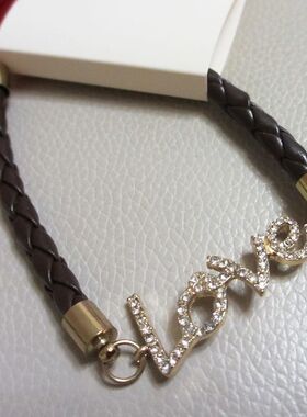 饰品欧美风百搭水钻编织手链