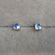 蓝色星球 耳骨钉 耳钉 3MM迷你天然蓝光月光石 S925纯银镀白金