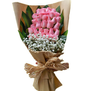 爱情 同事 生日祝福 戴安娜粉玫瑰33朵 领导送花上海鲜花速递同城