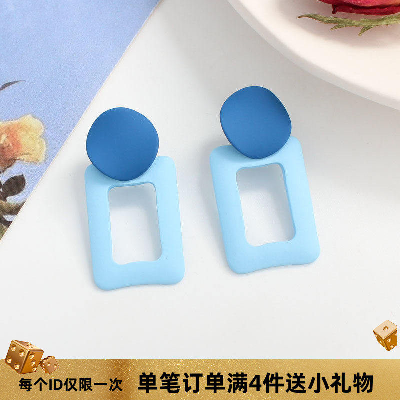 复古港风磨砂质感日韩复古蓝色不规则几何耳钉亮色耳夹耳饰女,饰品/流行首饰/时尚饰品新,耳夹,淘宝优惠券,粉丝福利购,淘宝优惠卷