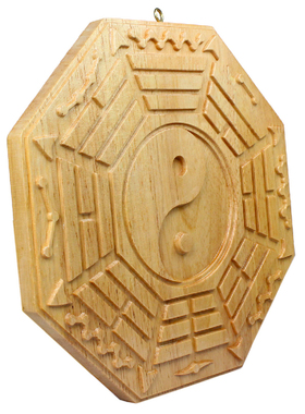 八卦镜阳台雕刻挂件桃木慈缘正堂