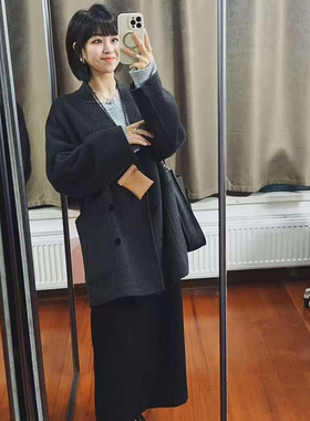 悦迷Art Nuts 帅性的温柔 气质慵懒风显瘦舒适保暖宽松大衣