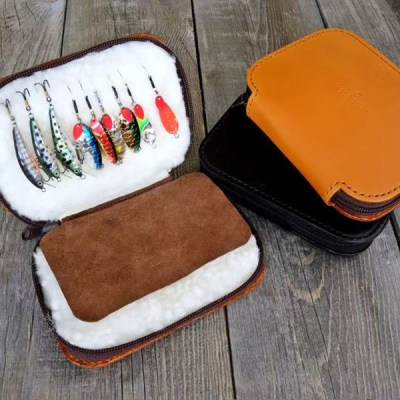 anglo手工真皮路亚饵包