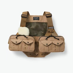 美国进口FILSON 飞蝇背心涉水溪流钓鱼路亚马甲 带挂竿器方便换饵