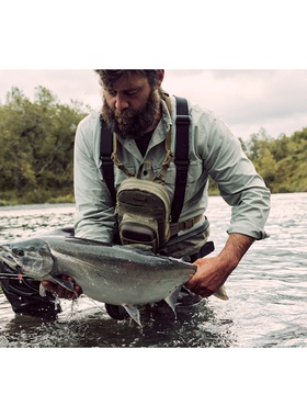 美国FILSON新款飞钓胸包多功能复古品牌 飞蝇毛钩收纳钓鱼涉水包