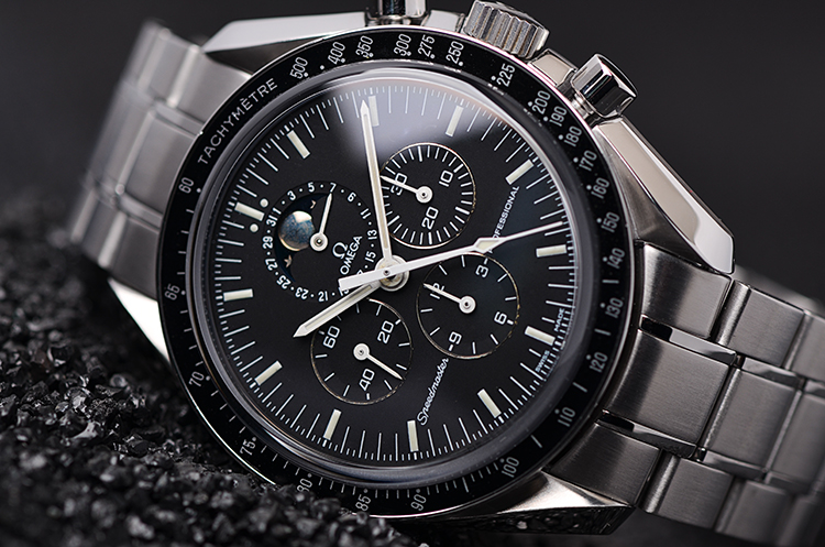 【98新】欧米茄超霸计时月相手上链1866机芯钢带男表3576.50.00