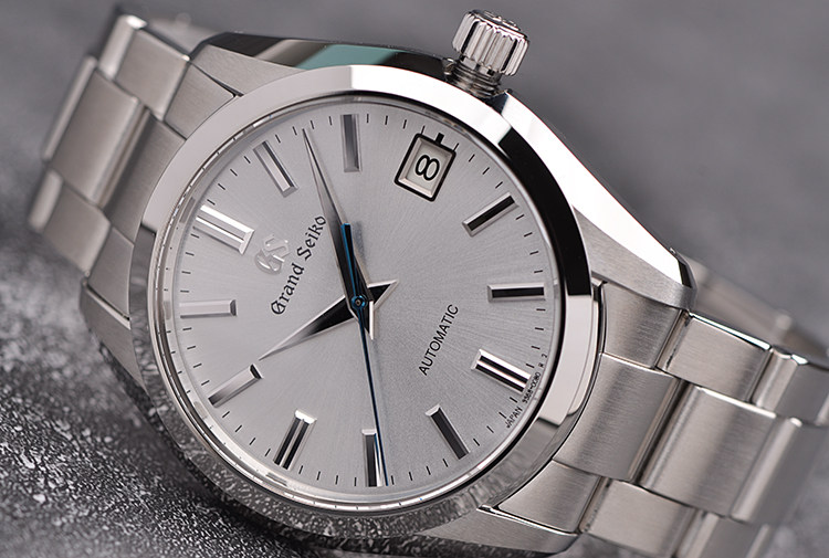 已售出【未使用品】精工GS银面大三针日历自动机械钢带男表SBGR307G全套