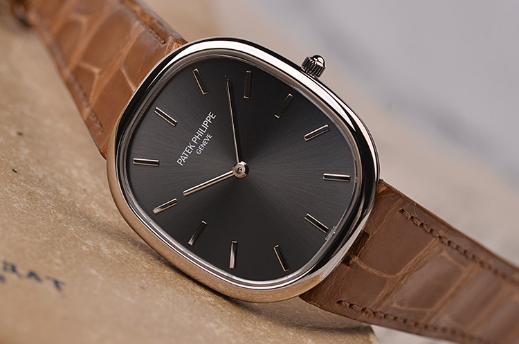 已售出【98新】百达翡丽白金超薄灰面自动机械皮带腕表3738/100G-012