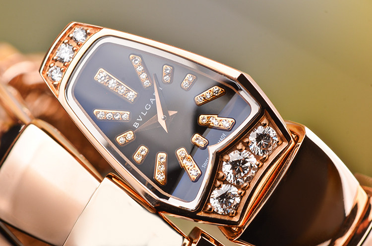 【97新】宝格丽SERPENTI整体玫瑰金镶钻蛇形女表SPP26BGD1GD.1T