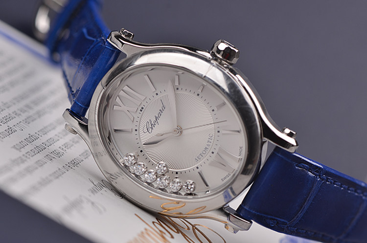 【未使用品】萧邦快乐美钻278602-3001鹅蛋型自动机械皮带女表