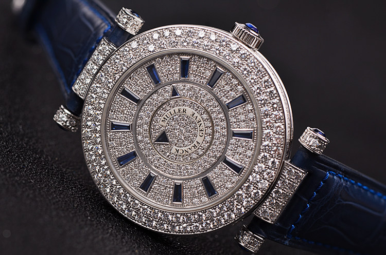 已售出【98新】法兰克穆勒神秘时间白金镶钻满天星女表DM 42 D 2R CD