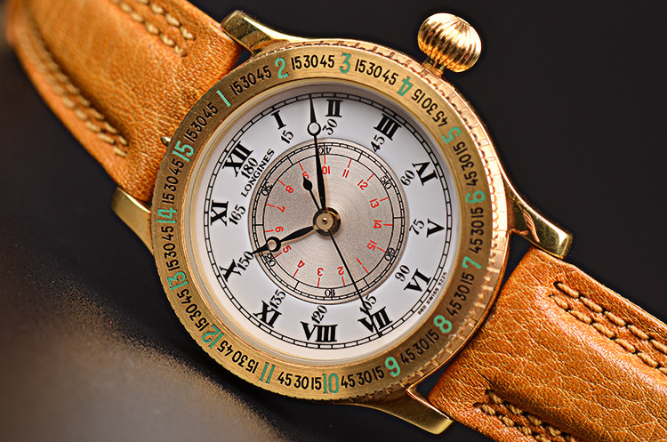 已售出【97新】浪琴林德伯格小时角黄金大三针自动机械女表L44628.01