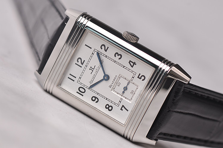 已售出【97新】积家翻转面小三针手上链折叠扣皮带男表Q2708410