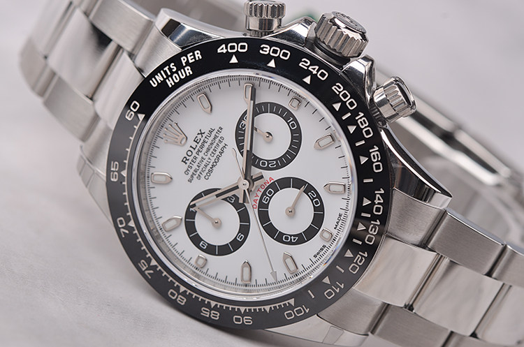 已售出【未使用品】劳力士迪通拿陶瓷圈熊猫面计时自动钢带男表116500LN