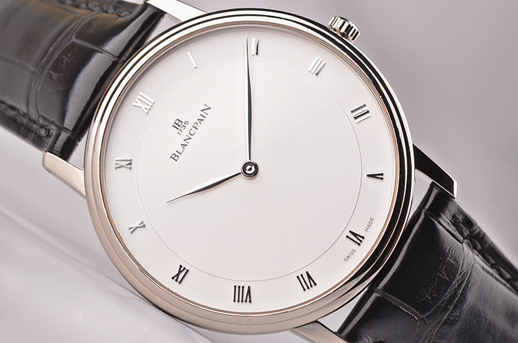 已售出【97新】宝珀Villeret白金超薄两针自动机械男表4053-1542-55A