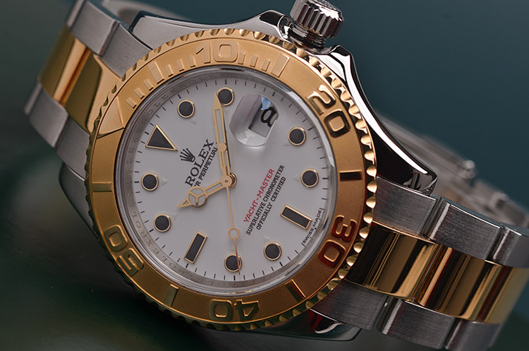 已售出【98新】劳力士游艇名仕16623金钢白盘自动机械男表有保卡