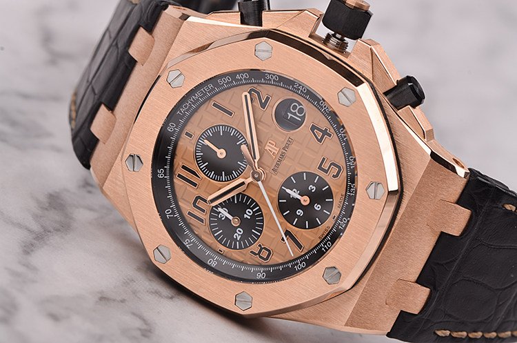 已售出【97新】爱彼皇家橡树离岸型玫瑰金计时男表26470OR.OO.A002CR.01