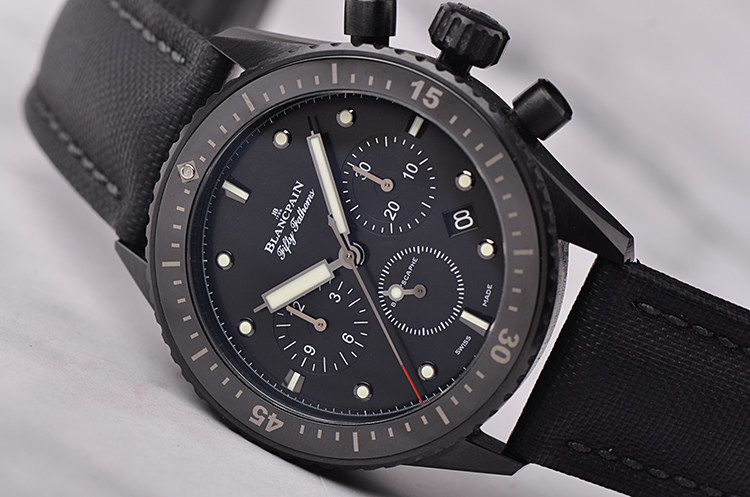 已售出【98新】宝珀五十噚黑陶瓷计时日历自动男表5200-0130-B52A盒证齐