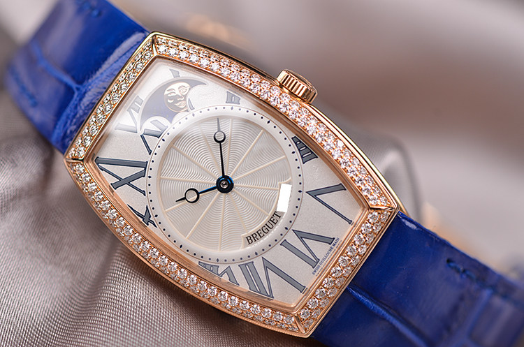 已售出【98新】宝玑传承酒桶型玫瑰金镶钻月相女表8861BR/11/386/D000