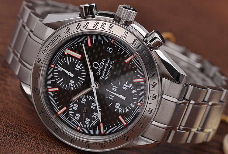 已售出【98新】欧米茄超霸舒马赫限量版计时日历自动钢带男表3519.50.00