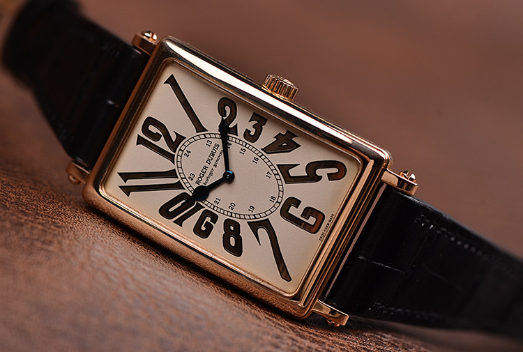 已售出【98新】罗杰杜彼限量版黄金两针手上链皮带男表M28 18 5盒证齐