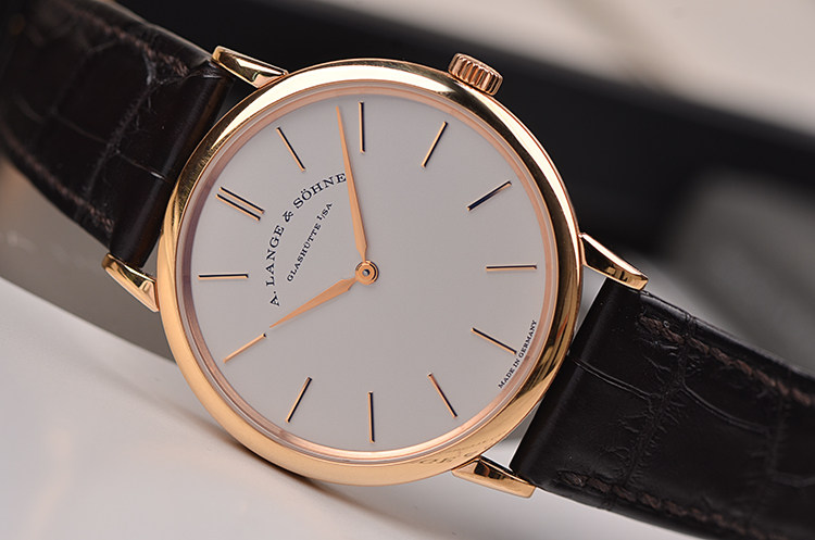 已售出【98新】朗格萨克森玫瑰金37MM三天动能手上链男表201.033盒证齐