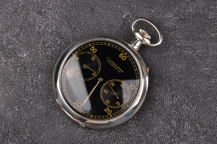 已售出【中古美品】朗格0.800银质三开式怀表