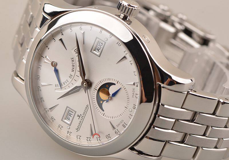 已售出【97新】积家大师动显全历月相自动机械钢带男表Q151812A