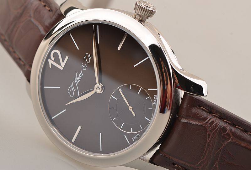 已售出【97新】亨利慕时MAYU白金咖啡盘小三针手上链男表321.503-016