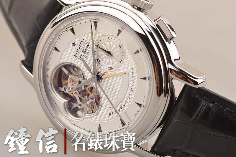 已售出【97新】真力时开心动显计时折叠扣皮带男表03.0240.4021/01.C495