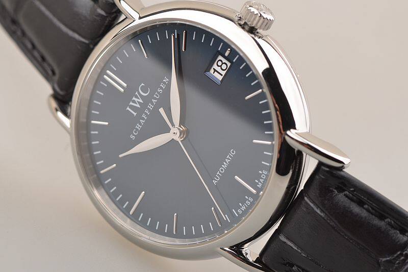 已售出【97新】IWC万国柏涛菲诺蓝盘大三针日历自动机械女表IW356405