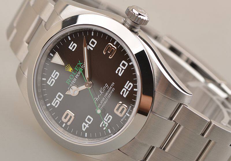 已售出【98新】劳力士最新款 AIR-KING空霸黑盘自动机械钢带男表116900