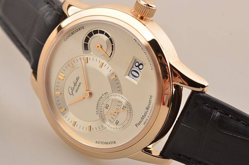 已售出【97新】格拉苏蒂玫瑰金偏心动显手上链男表90-03-01-01-04盒证齐