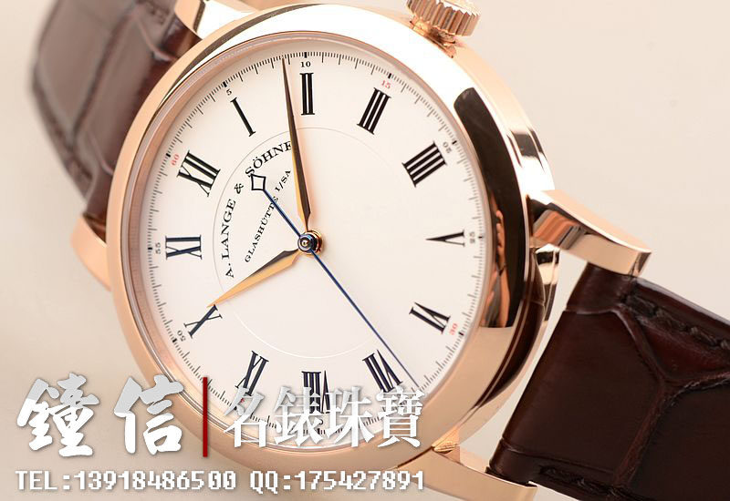 已售出【97新】朗格理查德玫瑰金手动大三针皮带男表232.032 全套在保内