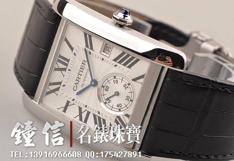 已售出【97新】卡地亚新款坦克白盘自动机械小三针男表W5330003有发票
