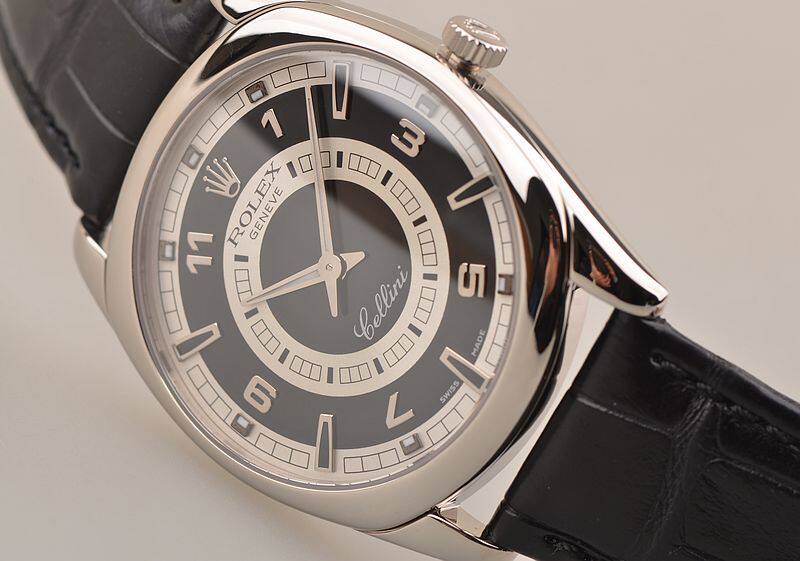 已售出【97新】劳力士切里尼白金轨道面手上链大号皮带折叠扣男表4243