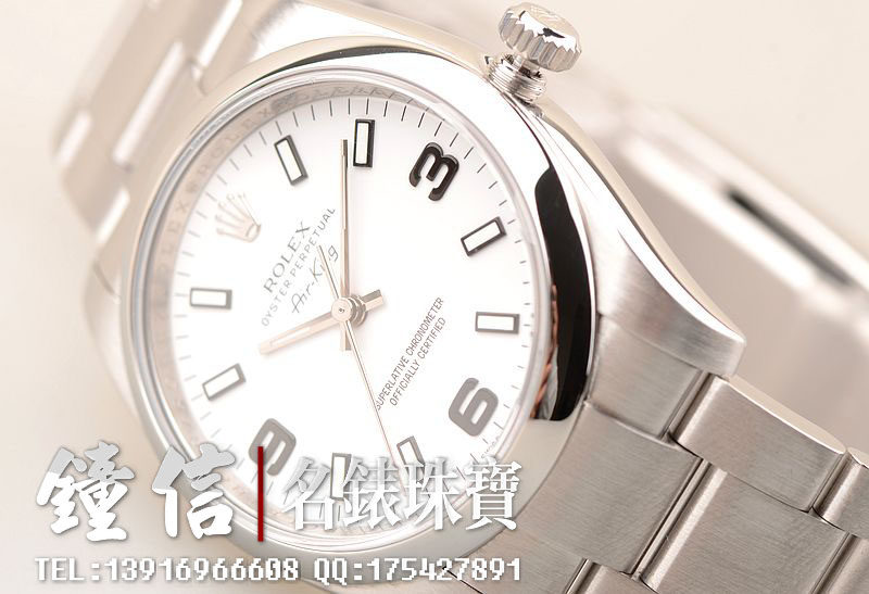 已售出【97新】劳力士114200 AIR-KING空中霸王白盘自动机械钢带男表