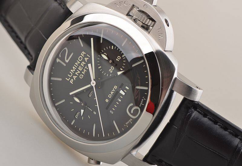 已售出【98新】沛纳海GMT动显8日链计时手上链皮带男表PAM00275盒证齐全