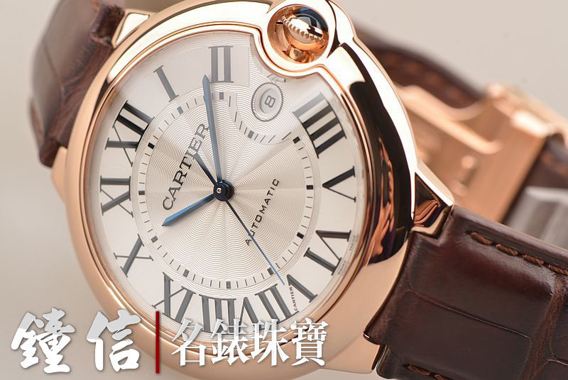 已售出【97新】卡地亚蓝气球玫瑰金白盘42MM大三针折叠扣男表W6900651