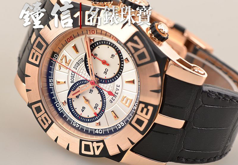 已售出【97新】罗杰杜彼玫瑰金限量版自动计时46MM折叠扣男表RDDBSE0224