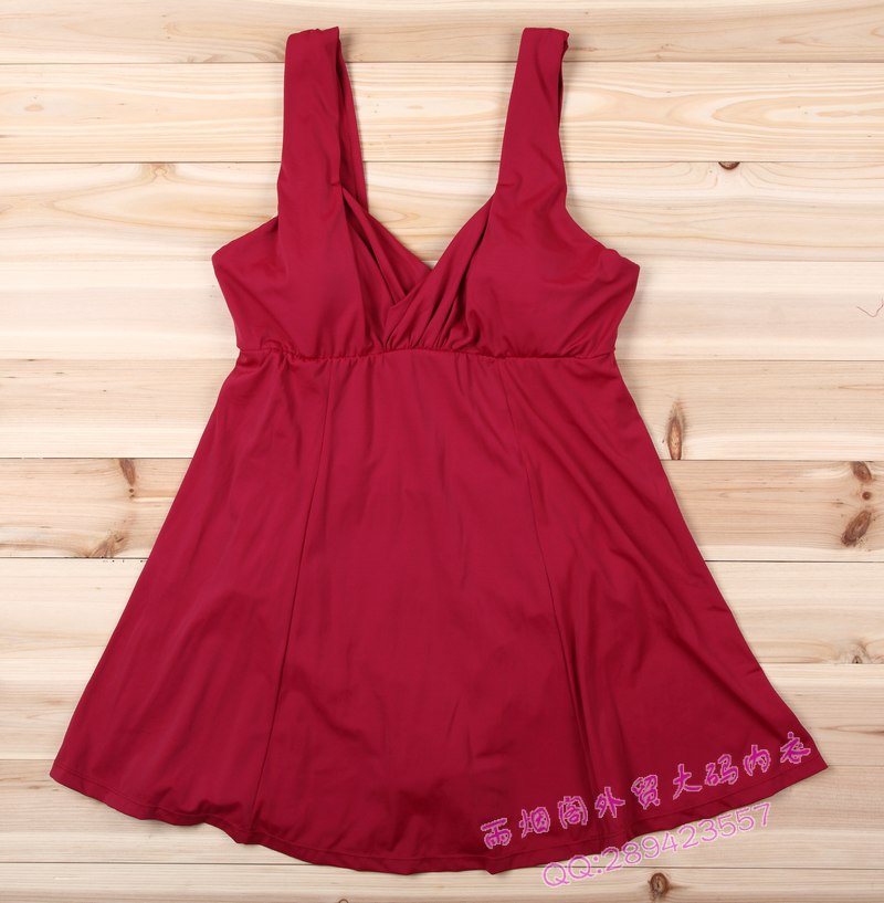 Y701性感低胸 外贸品牌原单 特大码 泡温泉 游泳衣 裙式连体泳装