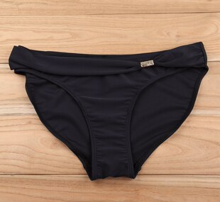 内裤不退换K817外贸低腰女士 黑色 游泳裤三角泳裤显瘦三点式大码