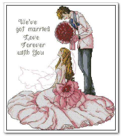 胡丽丽十字绣●法国dmc套件 永远爱你 有3d 5d 精准印花印布