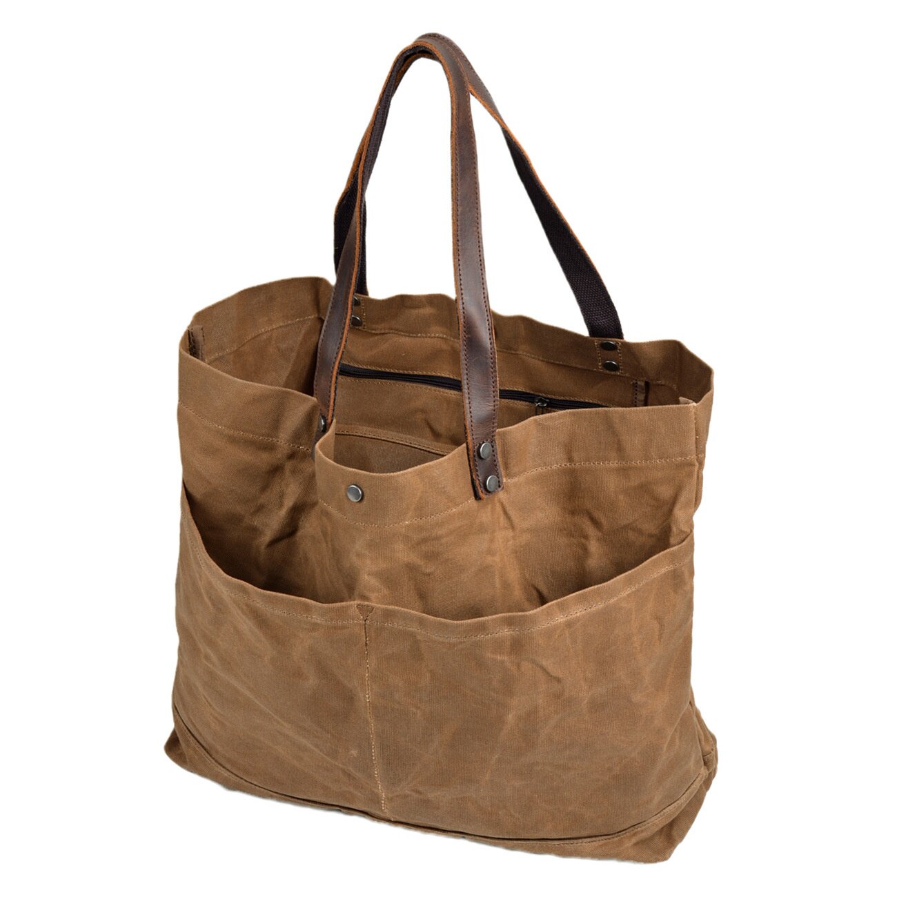 油蜡帆布包女包大容量托特单肩包时尚手提包简约斜挎男士购物袋