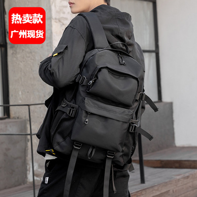日系潮流机能背包男款双肩包大容量旅行包大中学生书包潮牌